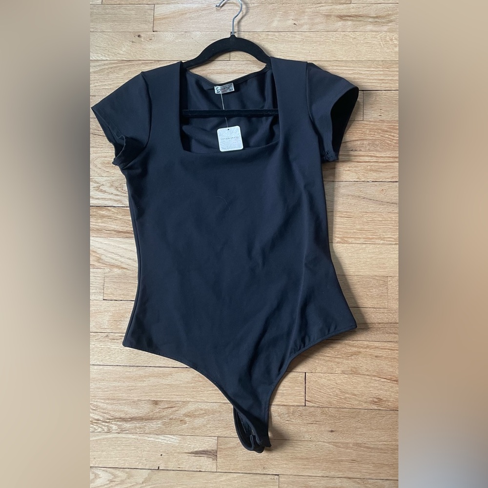 Free People Intimately black cap sleeve bodysuit
